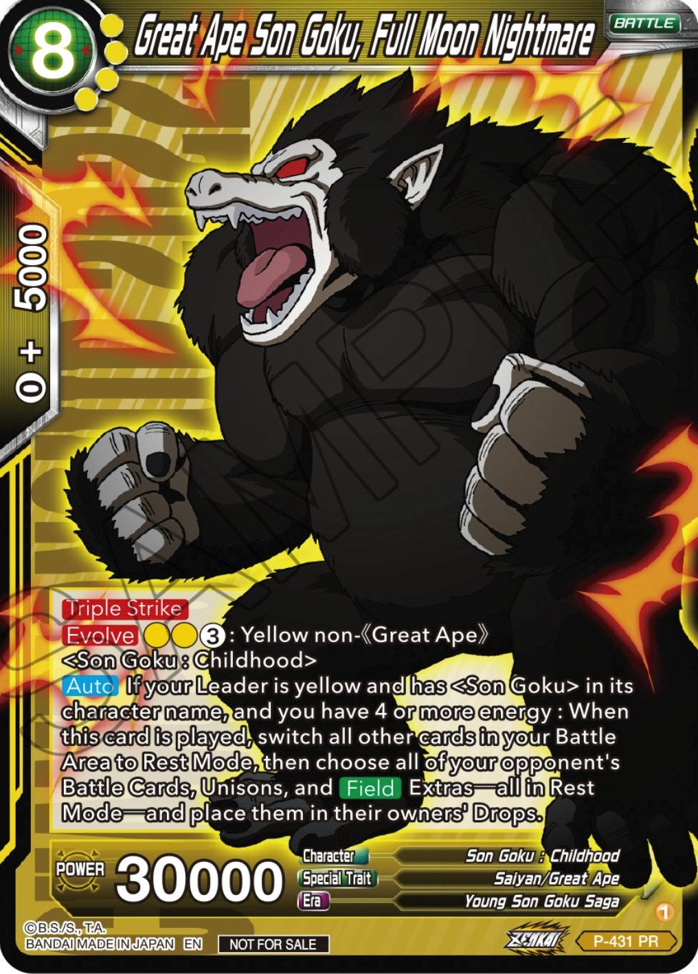 Great Ape Son Goku, Full Moon Nightmare (P-431) [Promotion Cards] | Nerdhalla Games