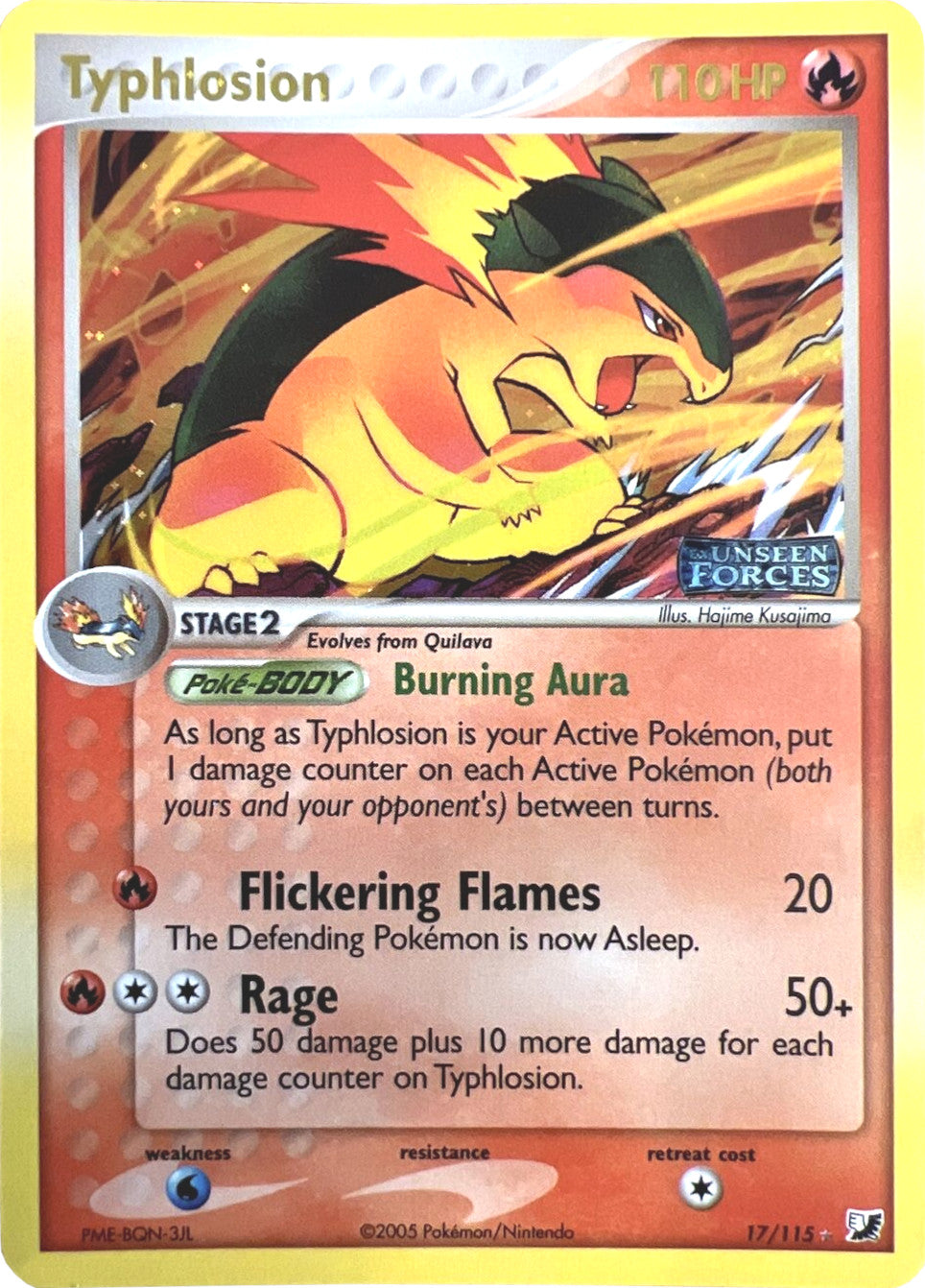 Typhlosion (17/115) (Stamped) [EX: Unseen Forces] | Nerdhalla Games