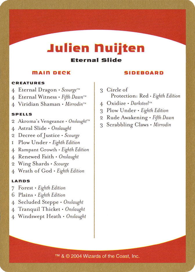 Julien Nuijten Decklist [World Championship Decks 2004] | Nerdhalla Games