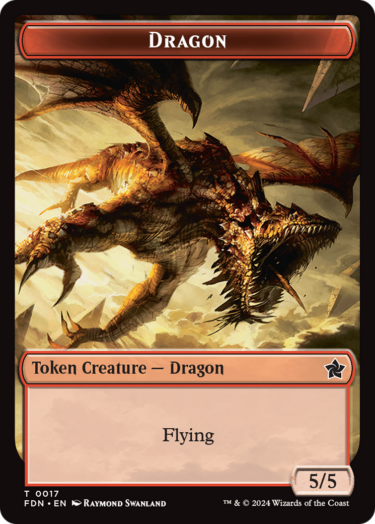 Dragon (0016) // Dragon (0017) Doubled-Sided Token [Foundations Tokens] | Nerdhalla Games