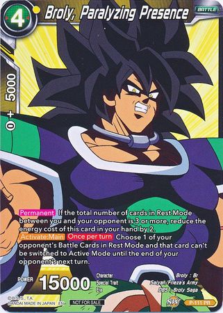 Broly, Paralyzing Presence (Broly Pack Vol. 3) (P-111) [Promotion Cards] | Nerdhalla Games