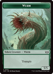 Wurm (0019) // Manifest Double-Sided Token [Duskmourn: House of Horror Commander Tokens] | Nerdhalla Games