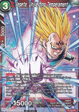 Vegeta, Unyielding Temperament (Power Booster: World Martial Arts Tournament) (P-143) [Promotion Cards] | Nerdhalla Games