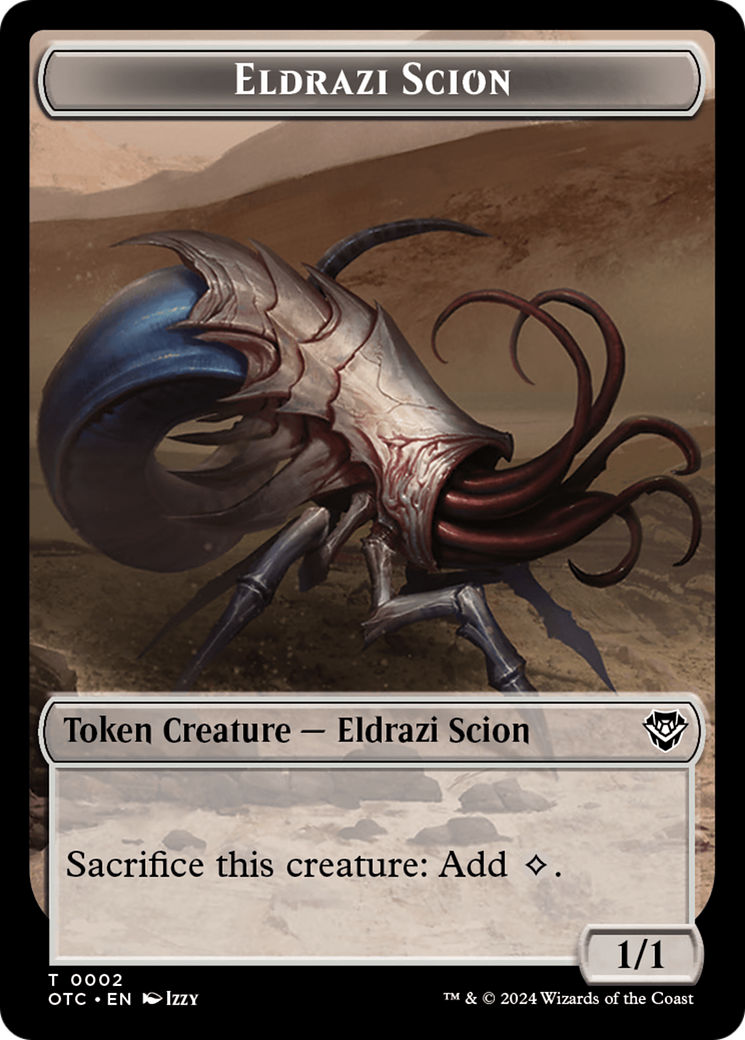 Eldrazi Scion // Manifest Double-Sided Token [Outlaws of Thunder Junction Commander Tokens] | Nerdhalla Games