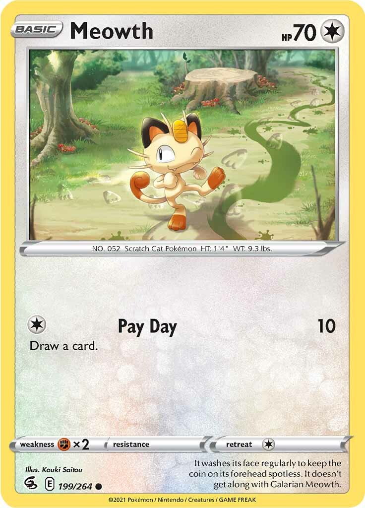 Meowth (199/264) [Sword & Shield: Fusion Strike] | Nerdhalla Games