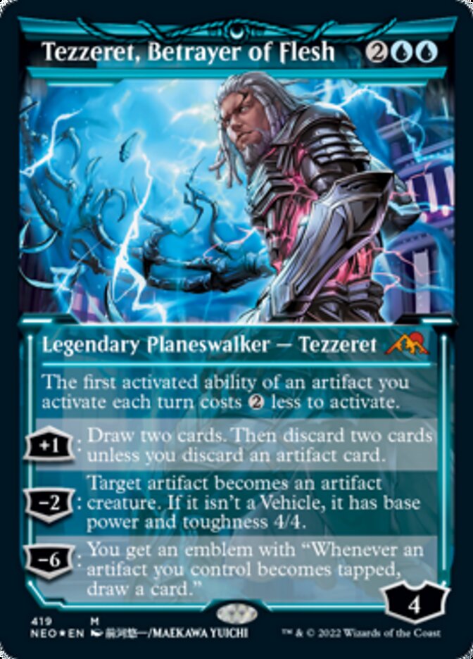 Tezzeret, Betrayer of Flesh (Showcase) (Foil Etched) [Kamigawa: Neon Dynasty] | Nerdhalla Games