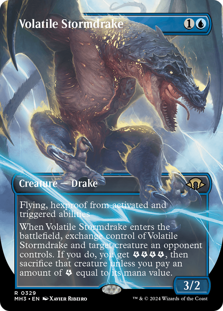 Volatile Stormdrake (Borderless) [Modern Horizons 3] | Nerdhalla Games