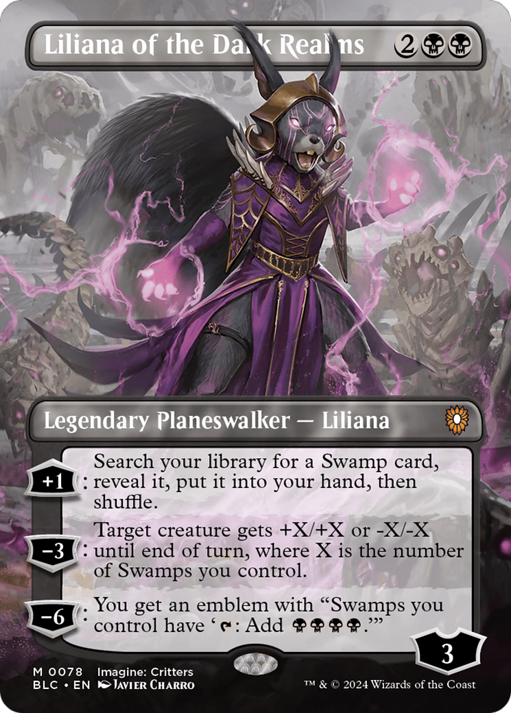 Liliana of the Dark Realms (Borderless) [Bloomburrow Commander] | Nerdhalla Games