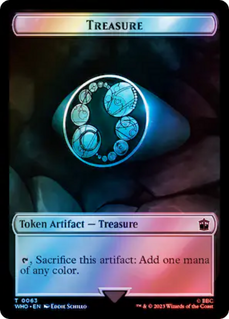 Alien Angel // Treasure (0063) Double-Sided Token (Surge Foil) [Doctor Who Tokens] | Nerdhalla Games