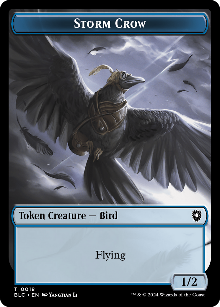 Storm Crow // Frog Lizard Double-Sided Token [Bloomburrow Commander Tokens] | Nerdhalla Games