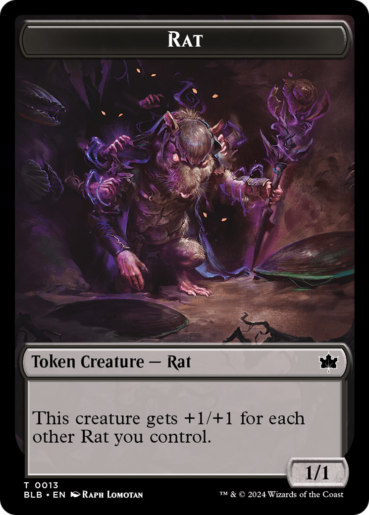 Rat // Splash Lasher Double-Sided Token [Bloomburrow Tokens] | Nerdhalla Games