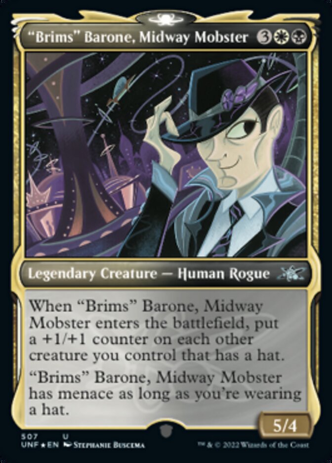 "Brims" Barone, Midway Mobster (Showcase) (Galaxy Foil) [Unfinity] | Nerdhalla Games