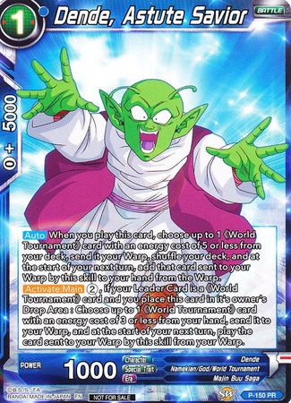 Dende, Astute Savior (Power Booster) (P-150) [Promotion Cards] | Nerdhalla Games