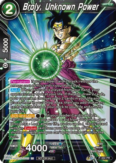 Broly, Unknown Power (P-350) [Tournament Promotion Cards] | Nerdhalla Games