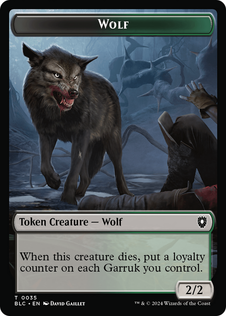 Human Soldier // Wolf (035) Double-Sided Token [Bloomburrow Commander Tokens] | Nerdhalla Games