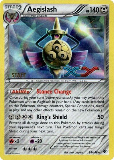 Aegislash (86/146) (Staff Prerelease Promo) [XY: Black Star Promos] | Nerdhalla Games