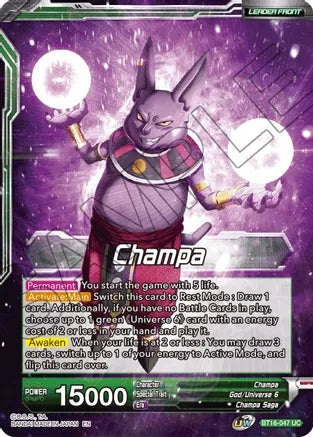 Champa // Champa, Victory at All Costs (BT16-047) [Realm of the Gods] | Nerdhalla Games