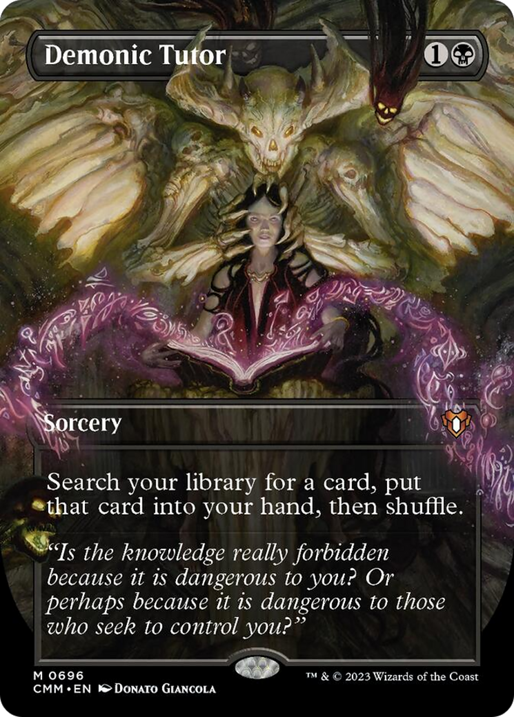 Demonic Tutor (Borderless Alternate Art) [Commander Masters] | Nerdhalla Games