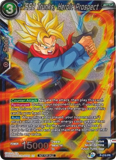 SS2 Trunks, Heroic Prospect (Player's Choice) (P-219) [Promotion Cards] | Nerdhalla Games