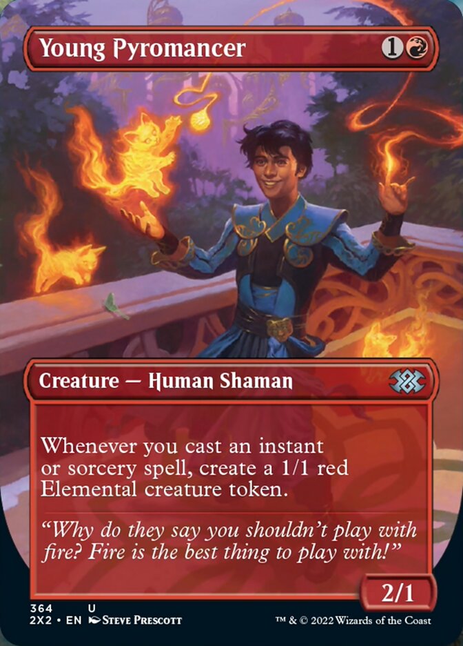 Young Pyromancer (Borderless Alternate Art) [Double Masters 2022] | Nerdhalla Games