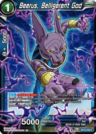 Beerus, Belligerent God (BT16-038) [Realm of the Gods] | Nerdhalla Games