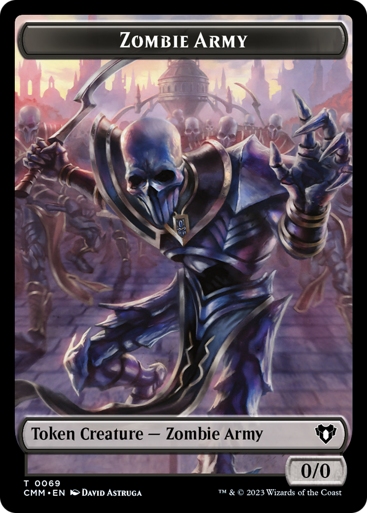 Human Warrior // Zombie Army Double-Sided Token [Commander Masters Tokens] | Nerdhalla Games