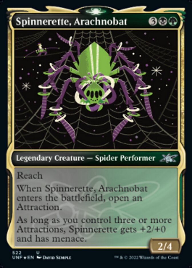 Spinnerette, Arachnobat (Showcase) (Galaxy Foil) [Unfinity] | Nerdhalla Games