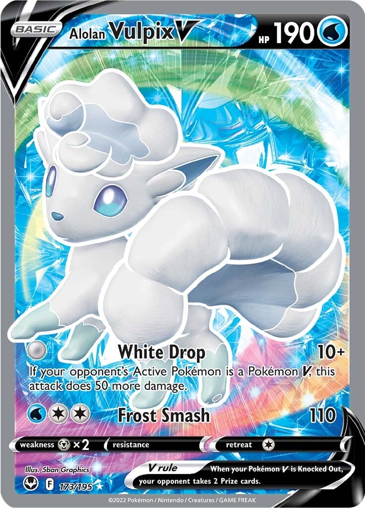 Alolan Vulpix V (173/195) [Sword & Shield: Silver Tempest] | Nerdhalla Games