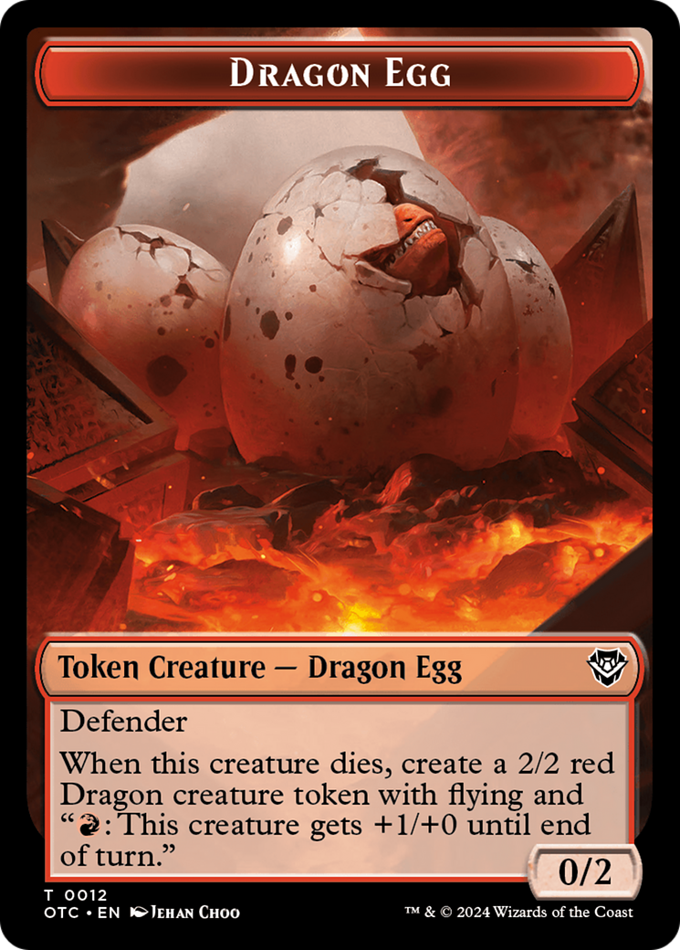 Dragon Egg // Dragon Double-Sided Token [Outlaws of Thunder Junction Commander Tokens] | Nerdhalla Games