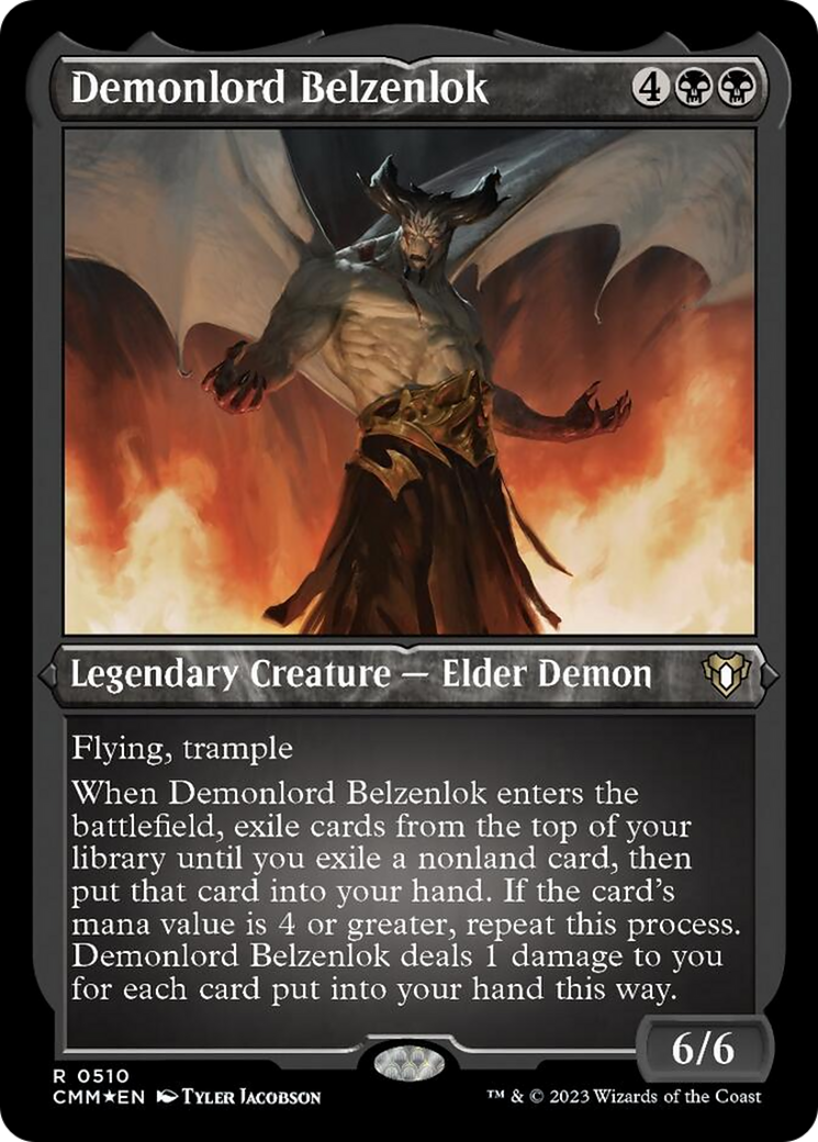 Demonlord Belzenlok (Foil Etched) [Commander Masters] | Nerdhalla Games