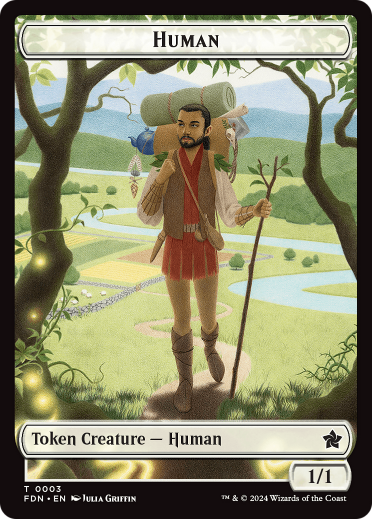 Copy // Human Double-Sided Token [Foundations Tokens] | Nerdhalla Games