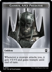 Garruk, Apex Predator Emblem // Saproling Double-Sided Token [Modern Horizons 3 Commander Tokens] | Nerdhalla Games