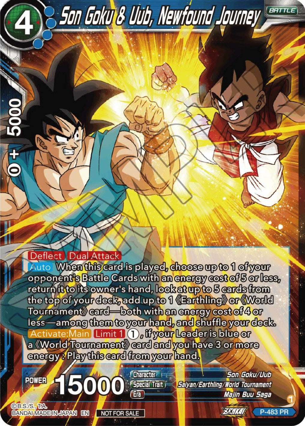 Son Goku & Uub, Newfound Journey (Zenkai Series Tournament Pack Vol.3) (P-483) [Tournament Promotion Cards] | Nerdhalla Games