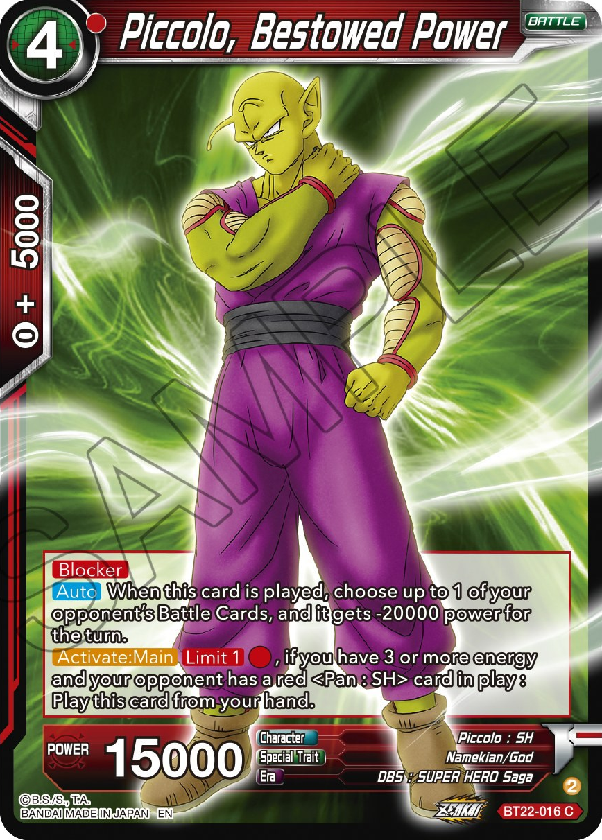 Piccolo, Bestowed Power (BT22-016) [Critical Blow] | Nerdhalla Games