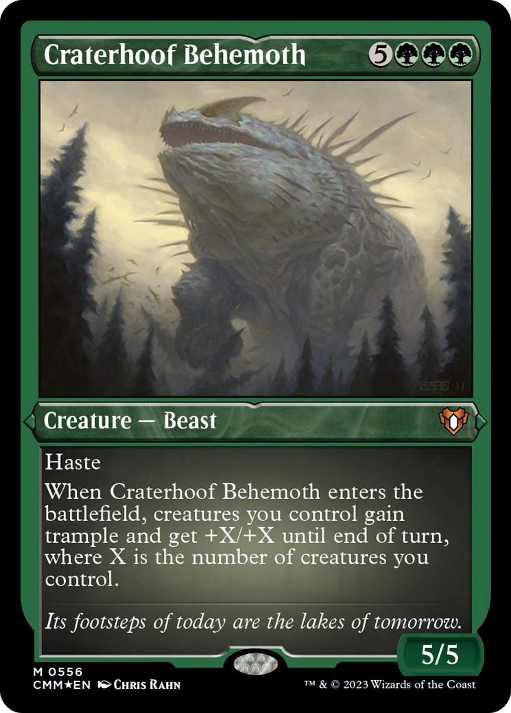 Craterhoof Behemoth (Foil Etched) [Commander Masters] | Nerdhalla Games