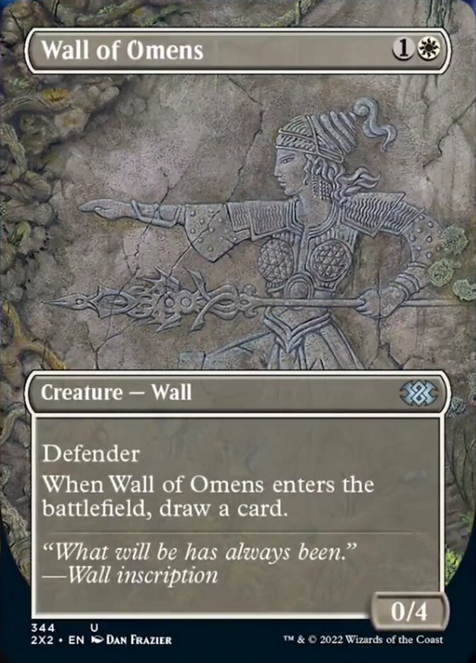 Wall of Omens (Borderless Alternate Art) [Double Masters 2022] | Nerdhalla Games