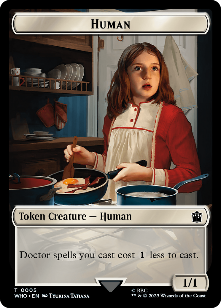 Human (0005) // Treasure (0028) Double-Sided Token [Doctor Who Tokens] | Nerdhalla Games