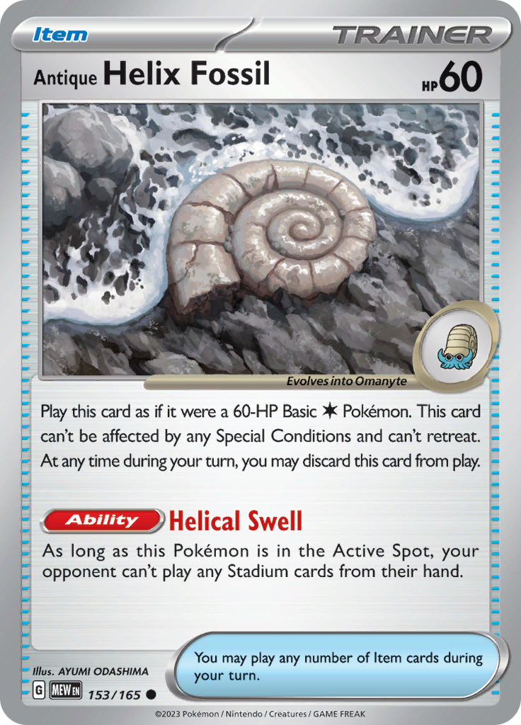 Antique Helix Fossil (153/165) [Scarlet & Violet 151] | Nerdhalla Games