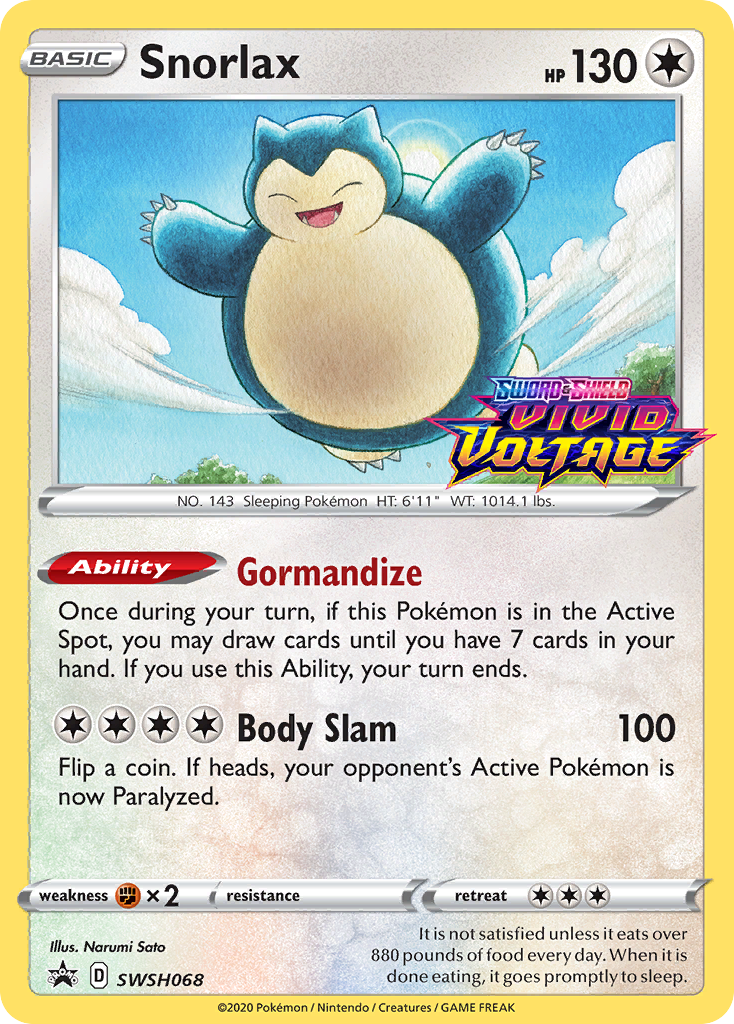 Snorlax (SWSH068) (Prerelease Promo) [Sword & Shield: Black Star Promos] | Nerdhalla Games