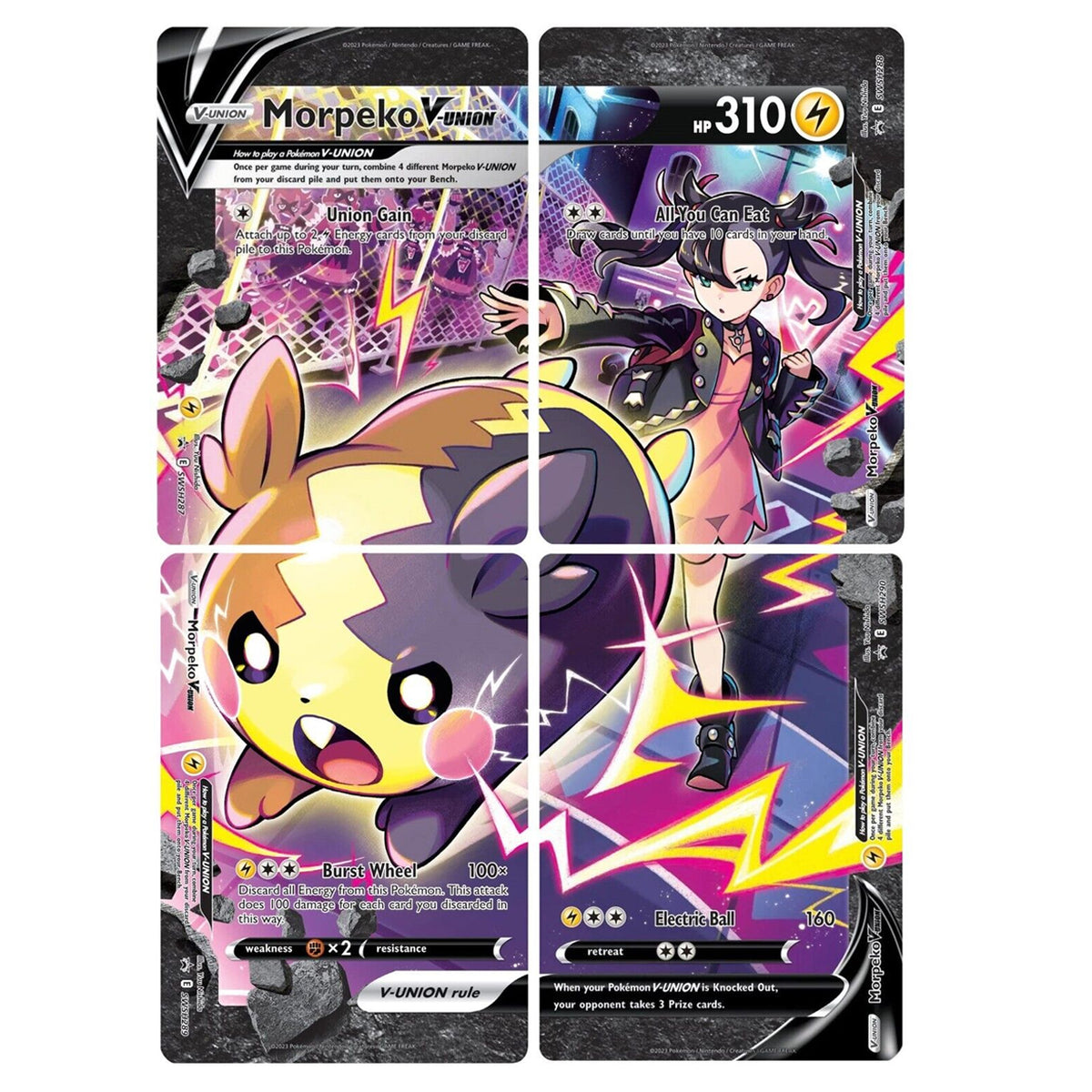 Morpeko V-Union (SWSH287-290) (Set of 4) [Sword & Shield: Black Star Promos] | Nerdhalla Games