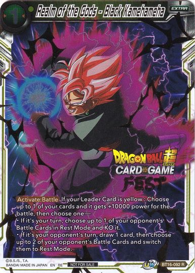 Realm of the Gods - Black Kamehameha (Card Game Fest 2022) (BT16-092) [Tournament Promotion Cards] | Nerdhalla Games