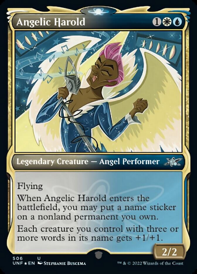 Angelic Harold (Showcase) (Galaxy Foil) [Unfinity] | Nerdhalla Games