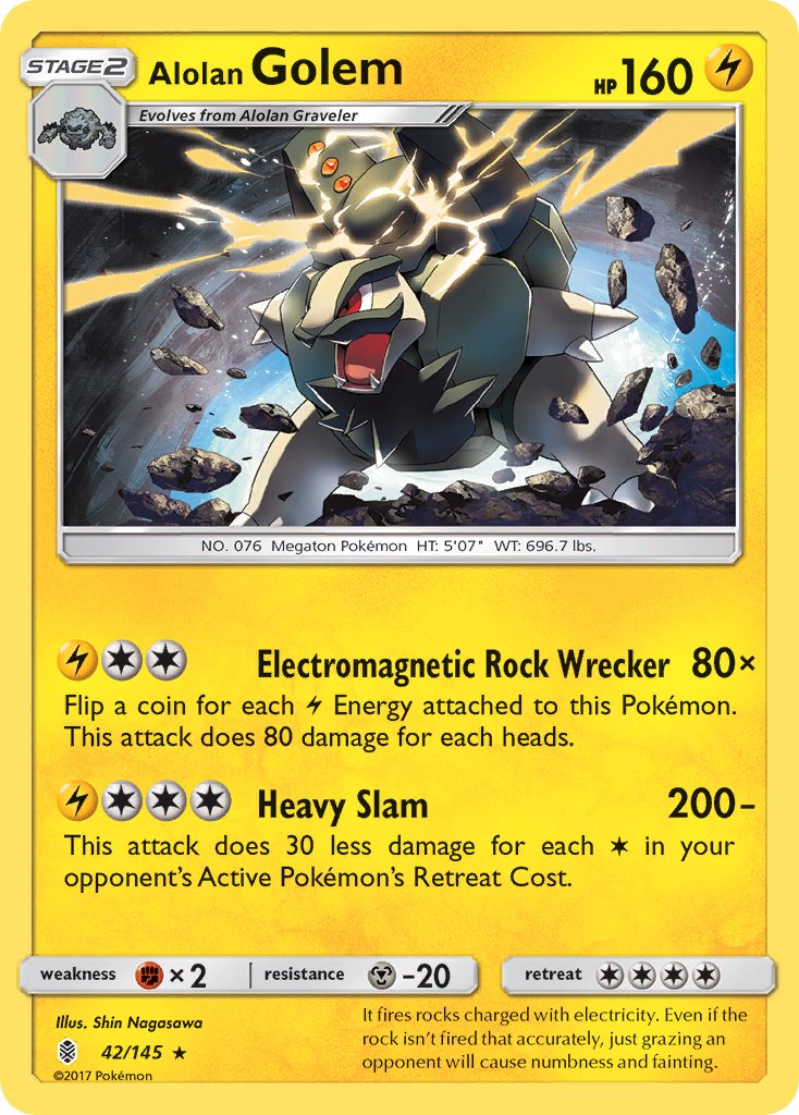 Alolan Golem (42/145) (Cosmos Holo) (Blister Exclusive) [Sun & Moon: Guardians Rising] | Nerdhalla Games