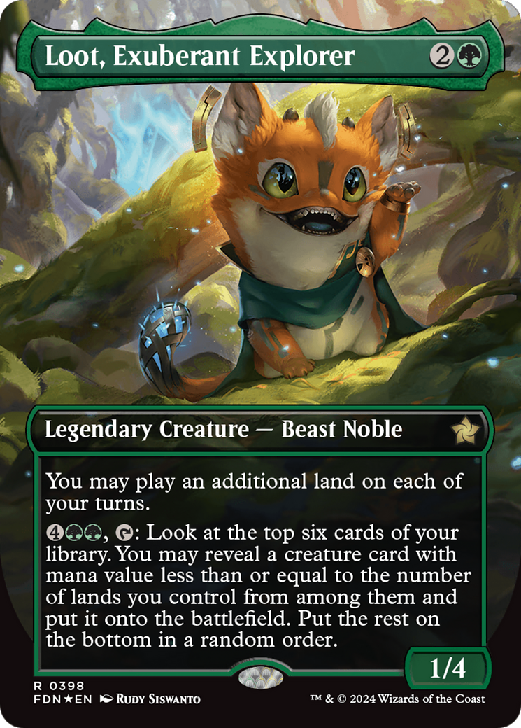 Loot, Exuberant Explorer (Borderless) (Mana Foil) [Foundations] | Nerdhalla Games