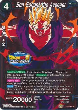 Son Gohan, the Avenger (Championship Final 2019) (P-138) [Tournament Promotion Cards] | Nerdhalla Games