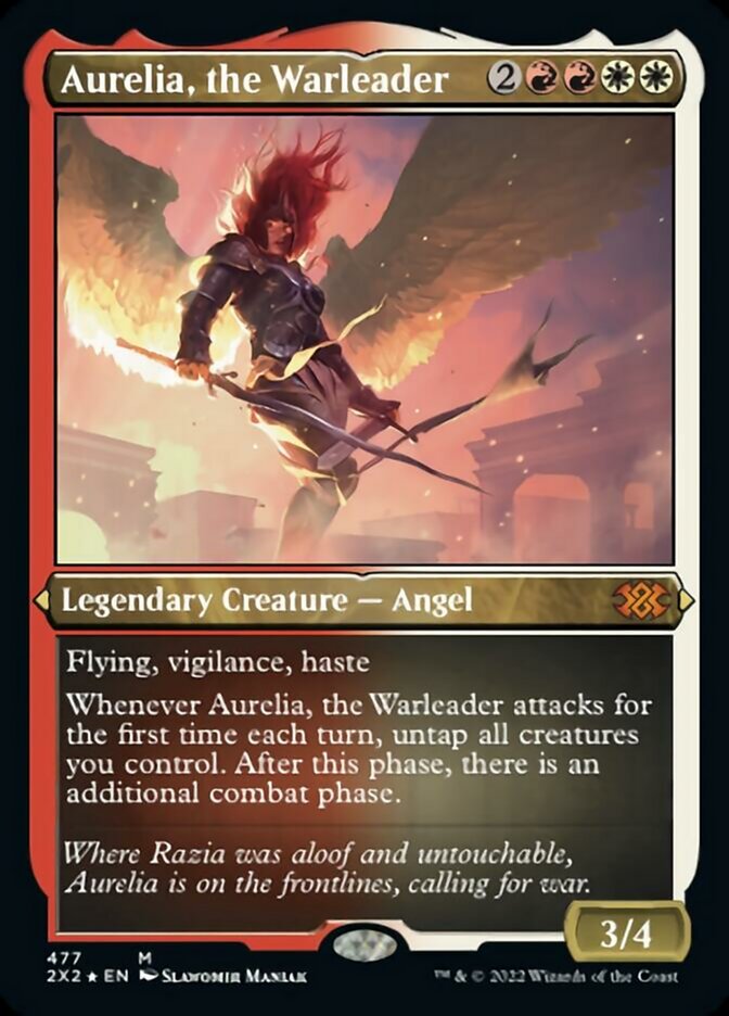 Aurelia, the Warleader (Foil Etched) [Double Masters 2022] | Nerdhalla Games