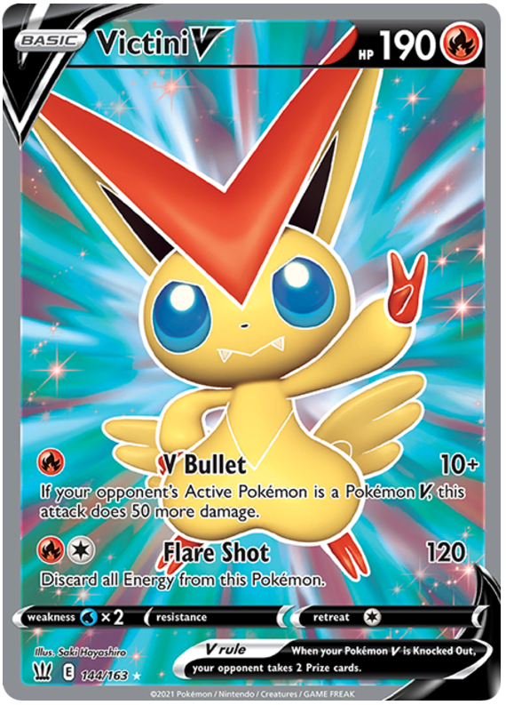 Victini V (144/163) [Sword & Shield: Battle Styles] | Nerdhalla Games