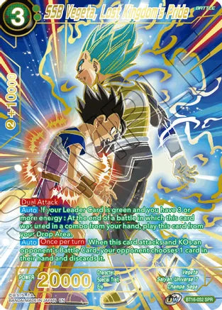 SSB Vegeta, Lost Kingdom's Pride (SPR) (BT16-052) [Realm of the Gods] | Nerdhalla Games