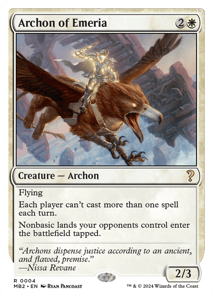 Archon of Emeria (White Border) [Mystery Booster 2] | Nerdhalla Games