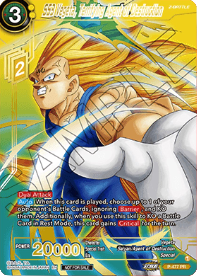 SS3 Vegeta, Terrifying Agent of Destruction (Gold-Stamped) (P-477) [Tournament Promotion Cards] | Nerdhalla Games